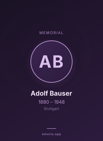 Memorial portrait of Adolf Bauser