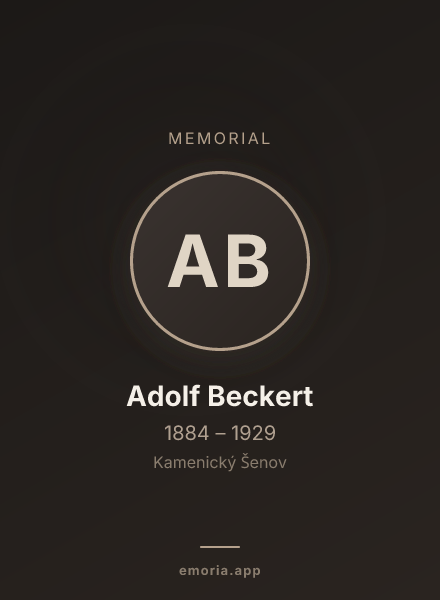 Memorial portrait of Adolf Beckert
