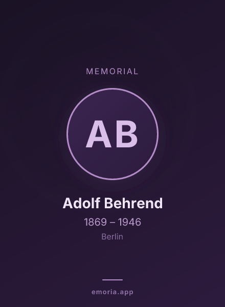 Memorial portrait of Adolf Behrend