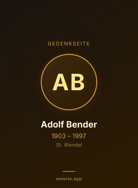 Gedenkportrait von Adolf Bender