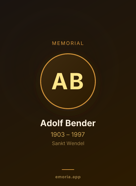 Memorial portrait of Adolf Bender