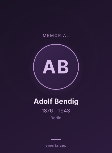 Memorial portrait of Adolf Bendig