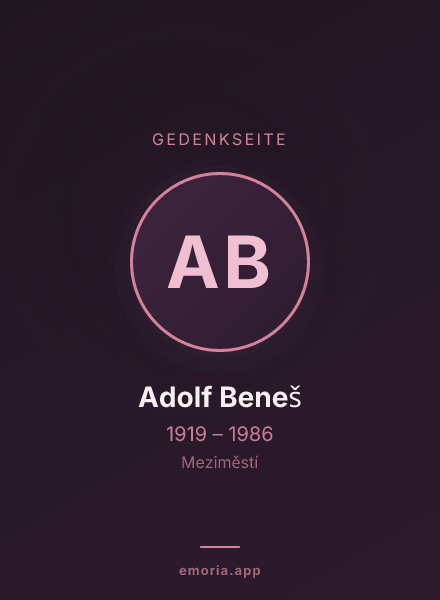 Gedenkportrait von Adolf Beneš