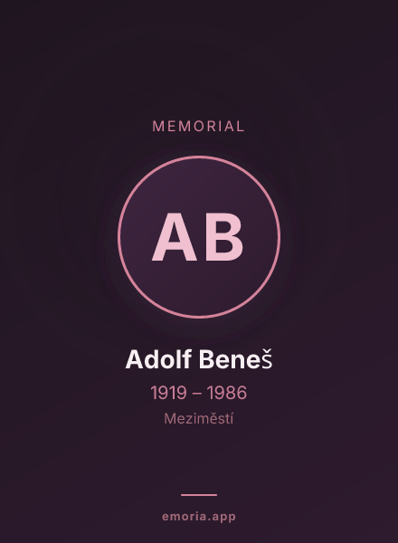 Memorial portrait of Adolf Beneš
