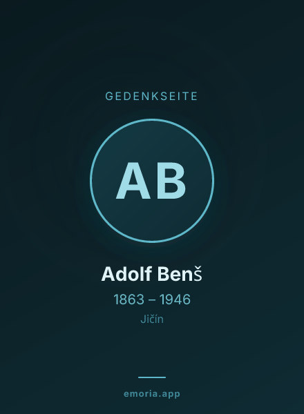 Gedenkportrait von Adolf Benš