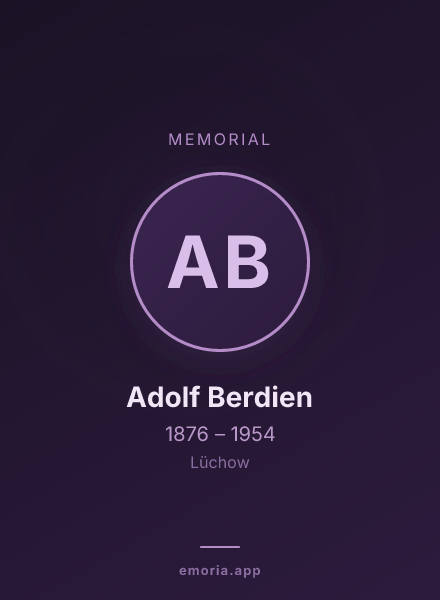Memorial portrait of Adolf Berdien