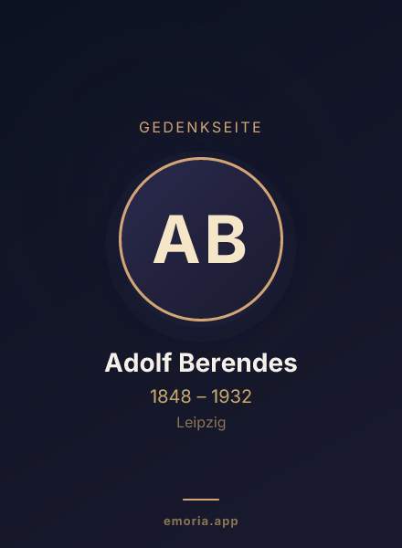 Gedenkportrait von Adolf Berendes