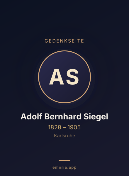 Gedenkportrait von Adolf Bernhard Siegel