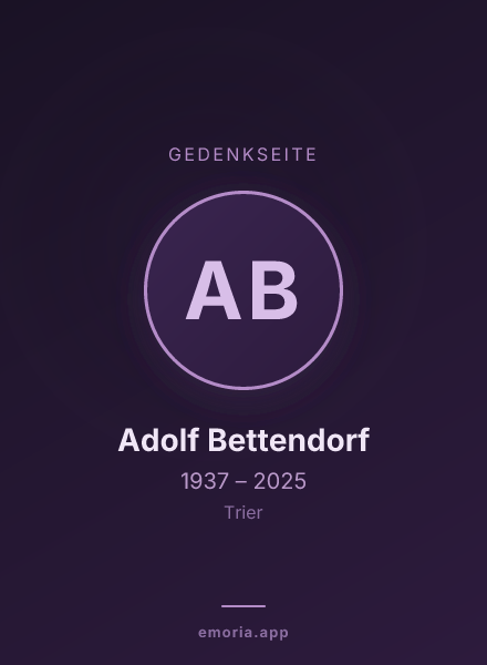 Gedenkportrait von Adolf Bettendorf