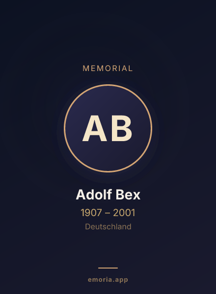 Memorial portrait of Adolf Bex