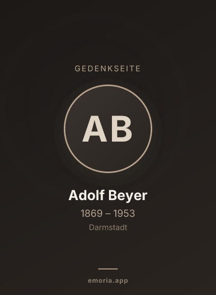 Gedenkportrait von Adolf Beyer