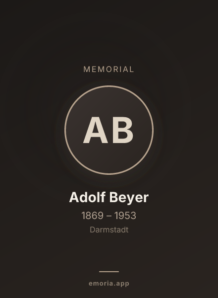 Memorial portrait of Adolf Beyer