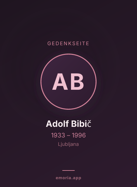 Gedenkportrait von Adolf Bibič