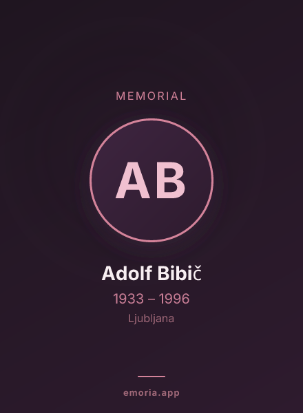 Memorial portrait of Adolf Bibič