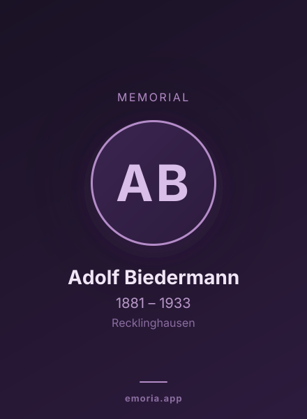 Memorial portrait of Adolf Biedermann