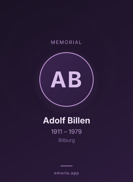 Memorial portrait of Adolf Billen