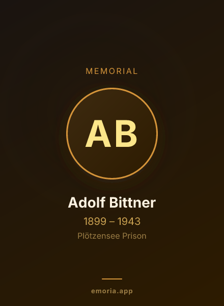 Memorial portrait of Adolf Bittner