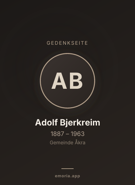 Gedenkportrait von Adolf Bjerkreim