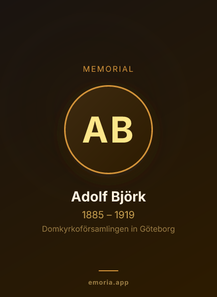 Memorial portrait of Adolf Björk