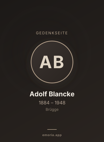 Gedenkportrait von Adolf Blancke