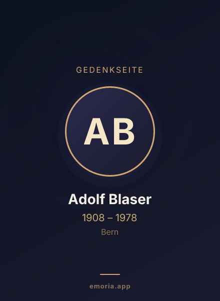 Gedenkportrait von Adolf Blaser