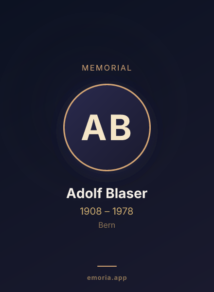 Memorial portrait of Adolf Blaser