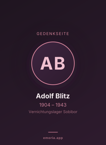 Gedenkportrait von Adolf Blitz