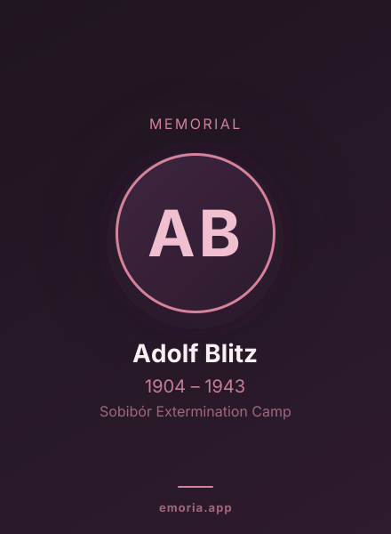 Memorial portrait of Adolf Blitz