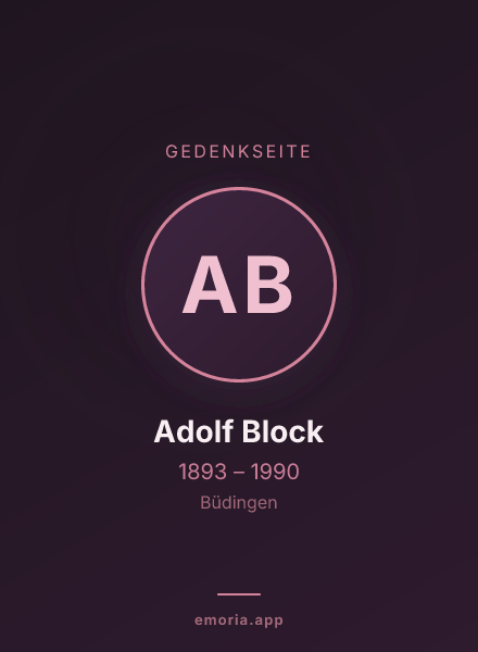 Gedenkportrait von Adolf Block