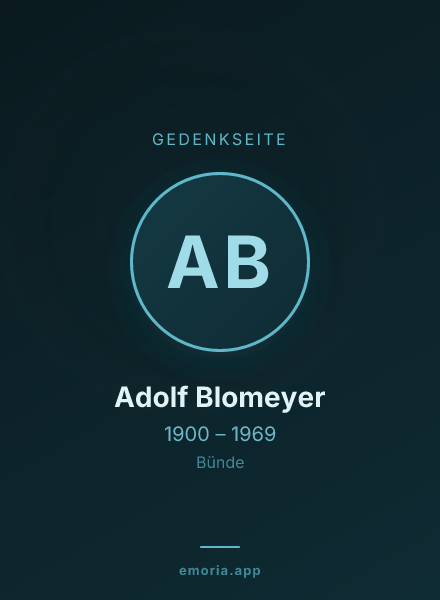 Gedenkportrait von Adolf Blomeyer