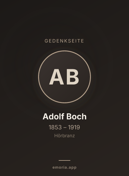 Gedenkportrait von Adolf Boch