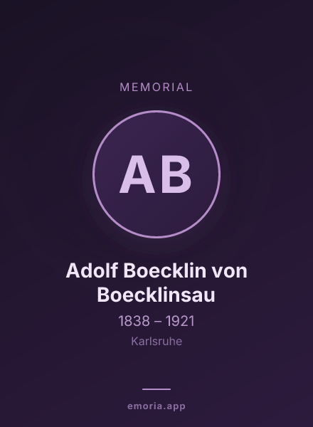 Memorial portrait of Adolf Boecklin von Boecklinsau