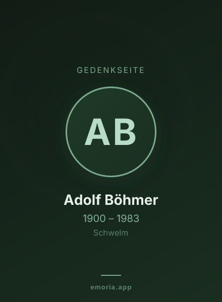 Gedenkportrait von Adolf Böhmer
