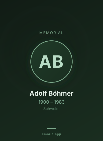 Memorial portrait of Adolf Böhmer