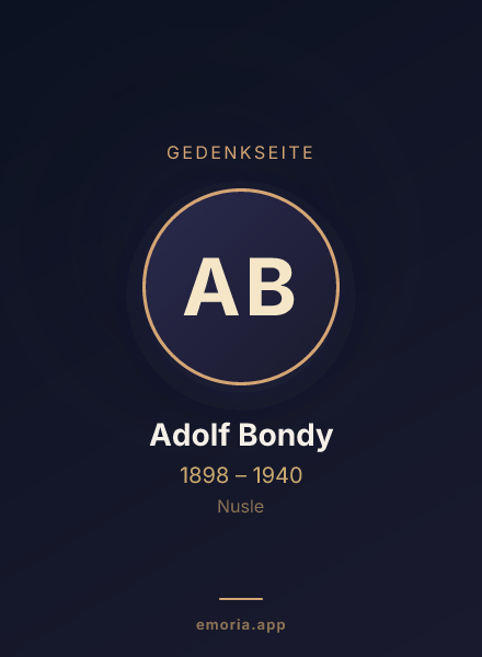 Gedenkportrait von Adolf Bondy