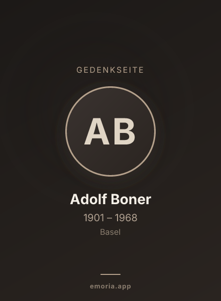 Gedenkportrait von Adolf Boner