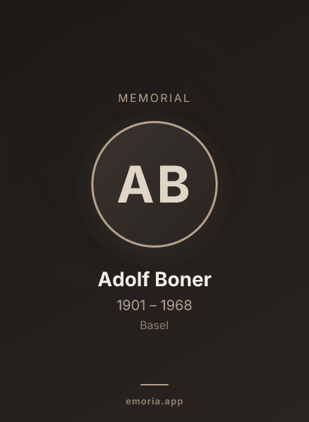 Memorial portrait of Adolf Boner