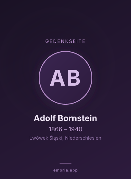 Gedenkportrait von Adolf Bornstein