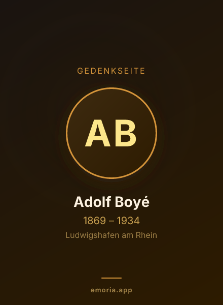 Gedenkportrait von Adolf Boyé