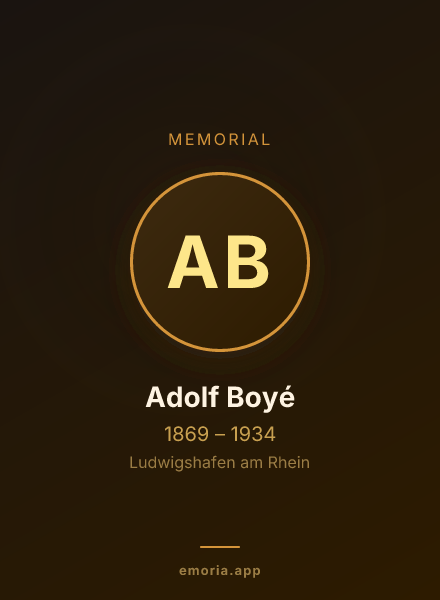 Memorial portrait of Adolf Boyé