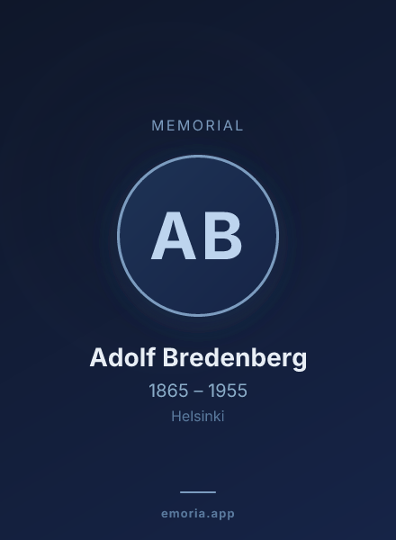 Memorial portrait of Adolf Bredenberg