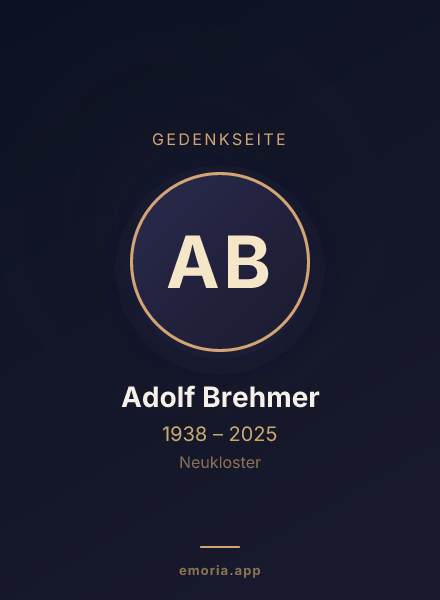 Gedenkportrait von Adolf Brehmer