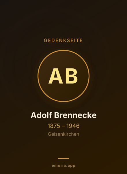 Gedenkportrait von Adolf Brennecke