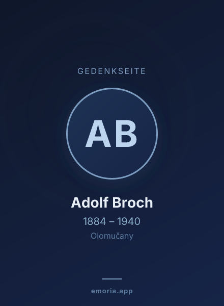 Gedenkportrait von Adolf Broch