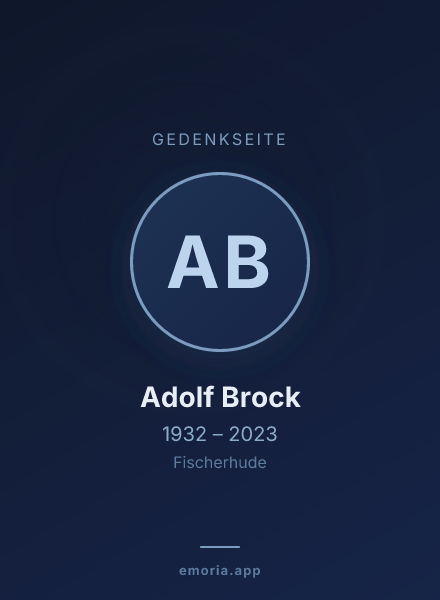 Gedenkportrait von Adolf Brock