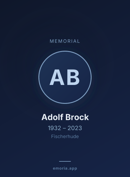 Memorial portrait of Adolf Brock