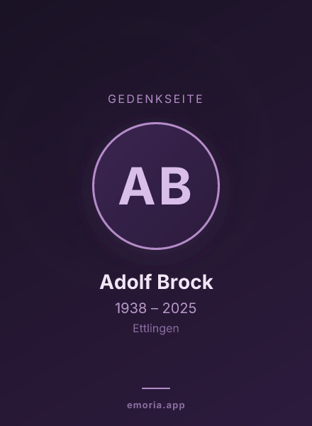 Gedenkportrait von Adolf Brock
