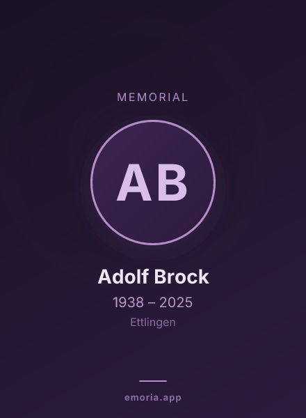 Memorial portrait of Adolf Brock