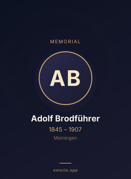 Memorial portrait of Adolf Brodführer