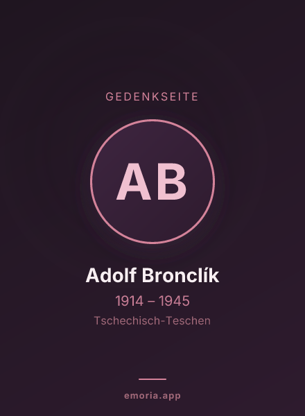 Gedenkportrait von Adolf Bronclík